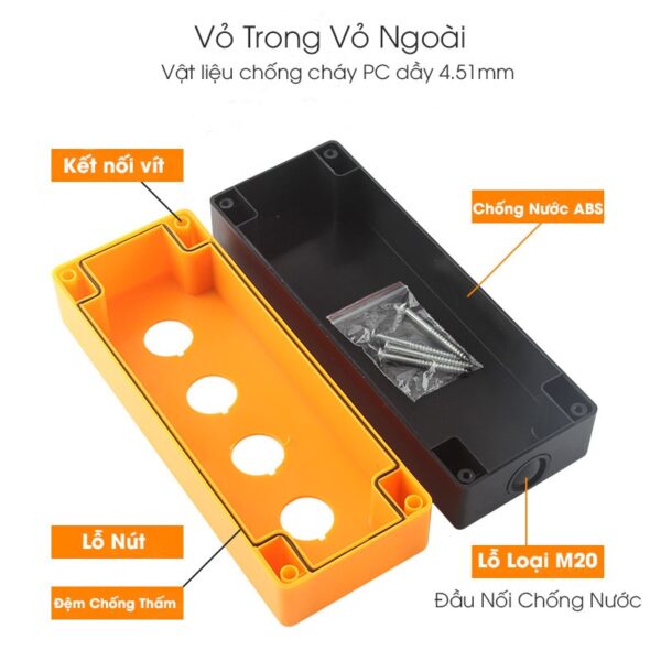 Hộp nút nhấn phi 22 2